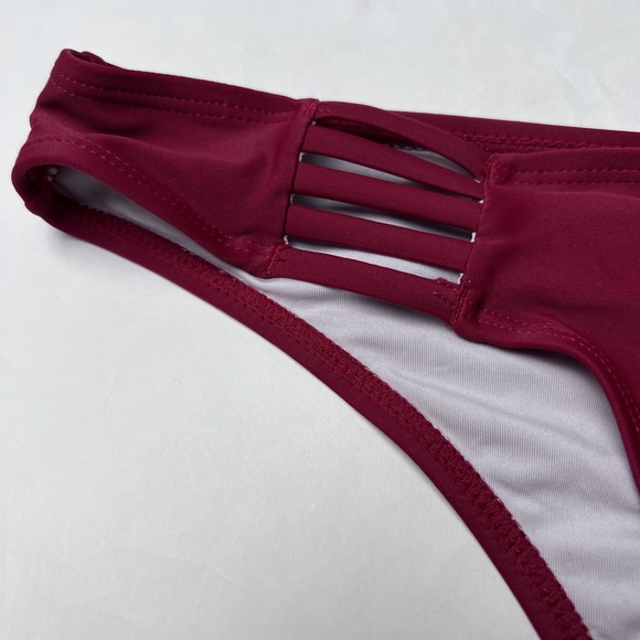 Cupshe Bikini Bottoms Red Strappy Sides Low-Rise *MATCHING TOP* - Picture 2 of 9